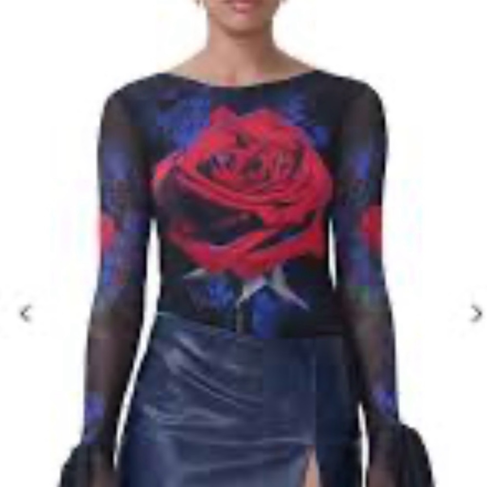 Elegant Floral Long Sleeve Bodysuit